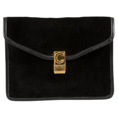 Celine Black Velvet Clutch Bag
