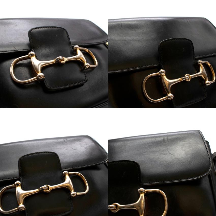 Women's or Men's Celine Black Vintage Box Leather Horsebit Shoulder Bag