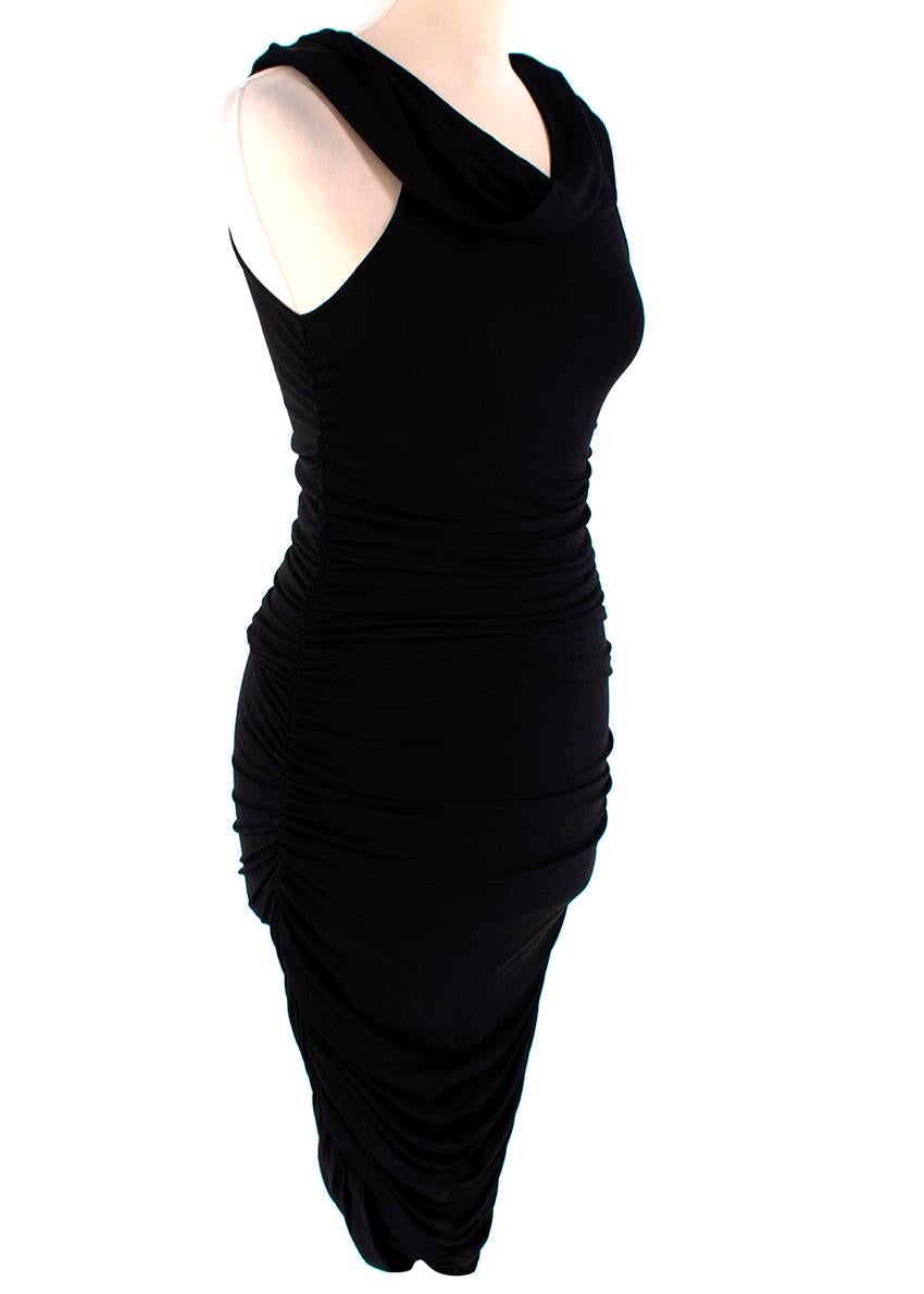 Celine Black Vintage Ruched Fitted Dress

-Made of a soft knit 
-Band to the shoulders that can also be worn as a draped collar
-Ruffled to the sides 
-Mini length 
-Timeless elegant design 

Materials:
95% viscose, 5% elastane

Dry clean only