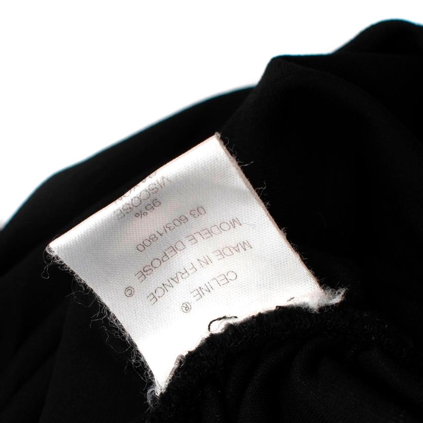 Celine Black Vintage Ruched Fitted Dress - Size M  For Sale 1