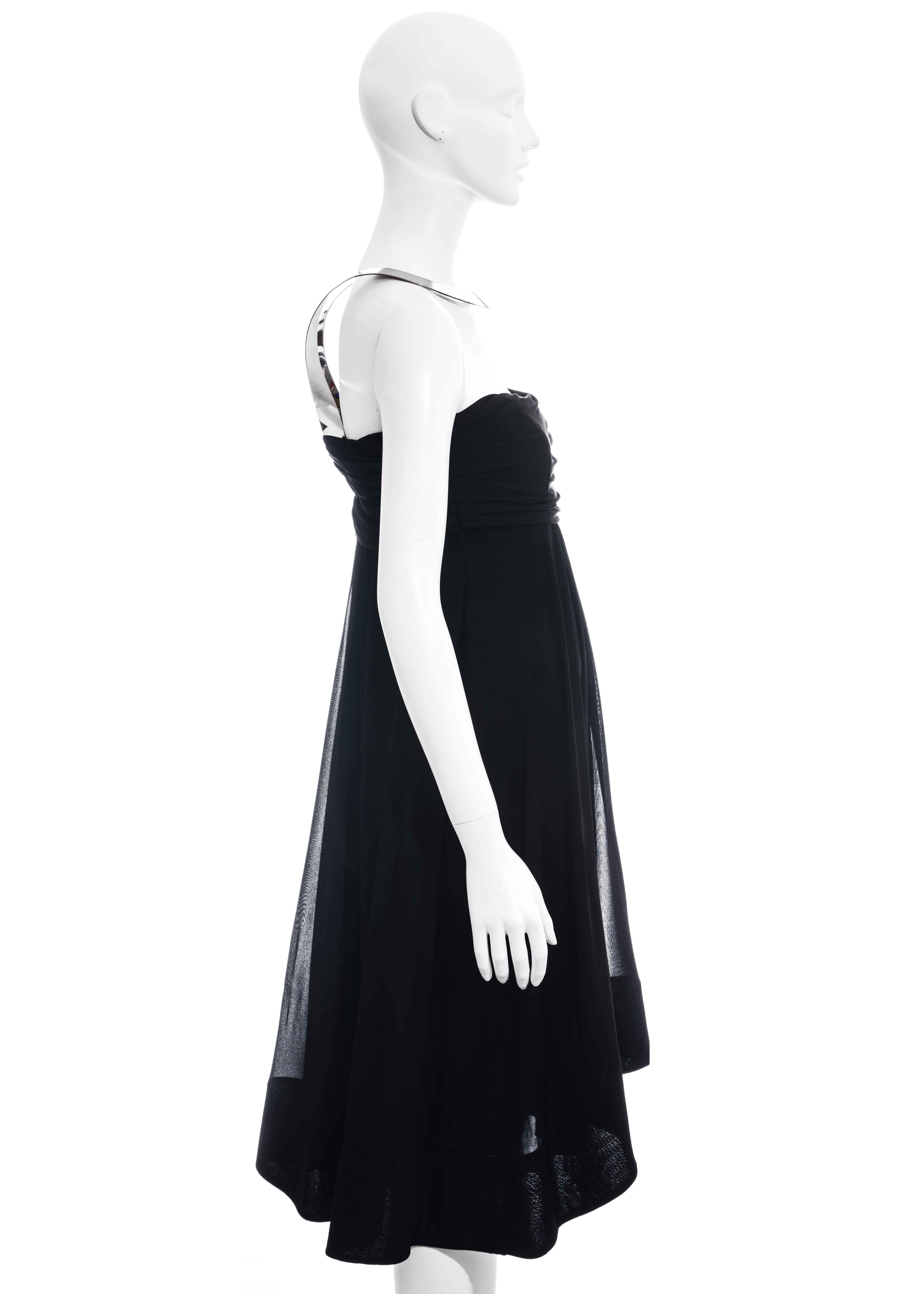 Celine black viscose a-line dress with metal halter-neck, ss 2008 For Sale 2