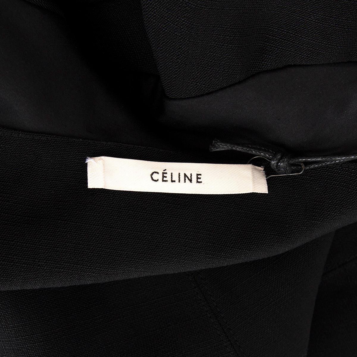 CELINE black viscose cAP SLEEVE TURTLENECK MIDI SHIFT Dress 38 S In New Condition For Sale In Zürich, CH