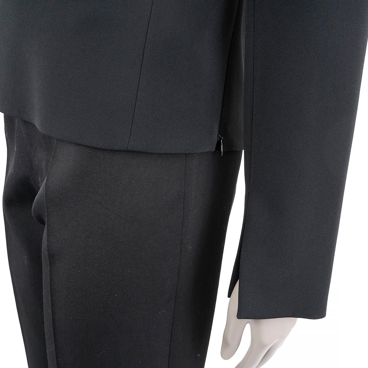 Céline, chemise à manches longues en viscose noire à franges fendues, 38 S en vente 2
