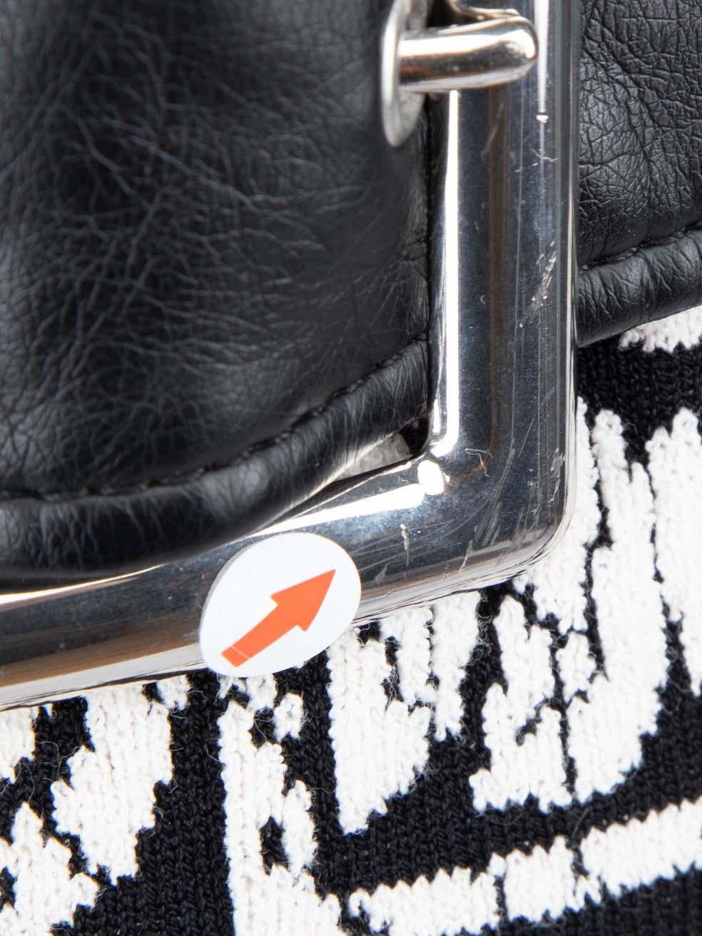 Céline Black & White Abstract Pattern Belted Coat Size M In Excellent Condition In London, GB