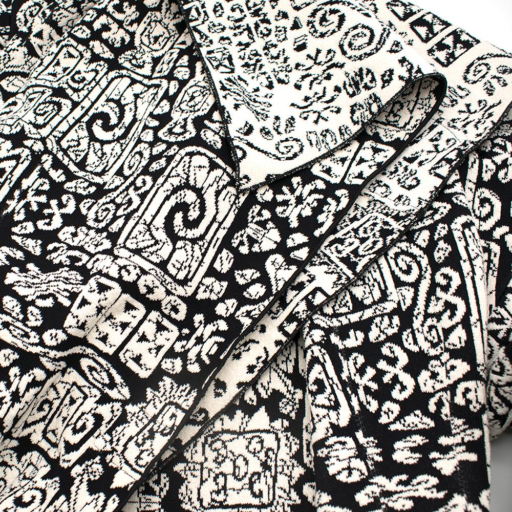 Celine Black & White Knit Jacquard Coat 38 1