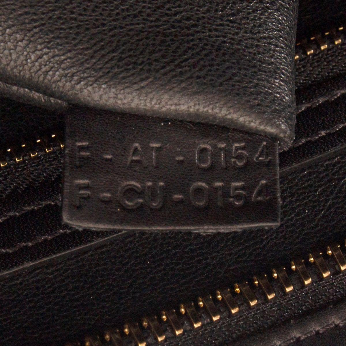 Women's CELINE black & white  leather MINI LUGGAGE Tote Shoulder Bag