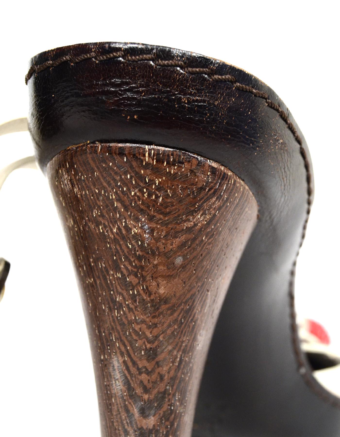 leather slingbacks with wood heels