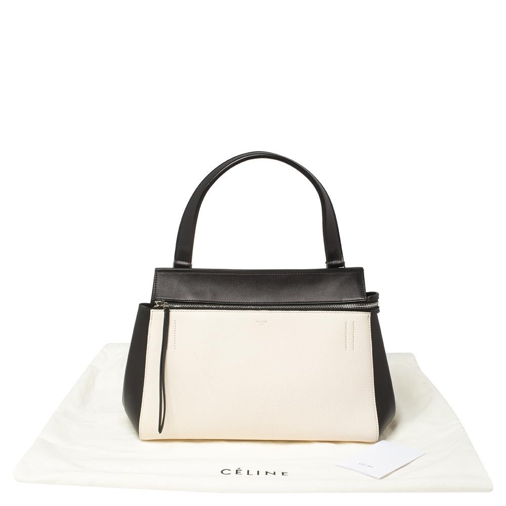 Céline Black/White Leather Small Edge Top Handle Bag 4