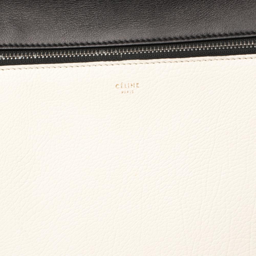 Céline Black/White Leather Small Edge Top Handle Bag 2