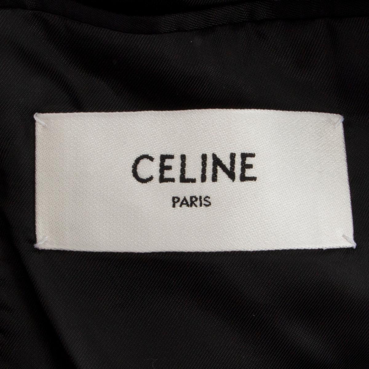 Black CELINE black & white wool PINSTRIPE CLASSIC Blazer Jacket 34 XXS For Sale