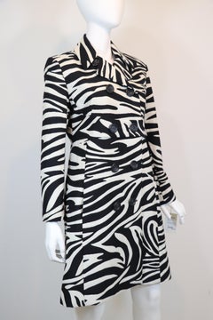 Celine Black & White Zebra Print Coat