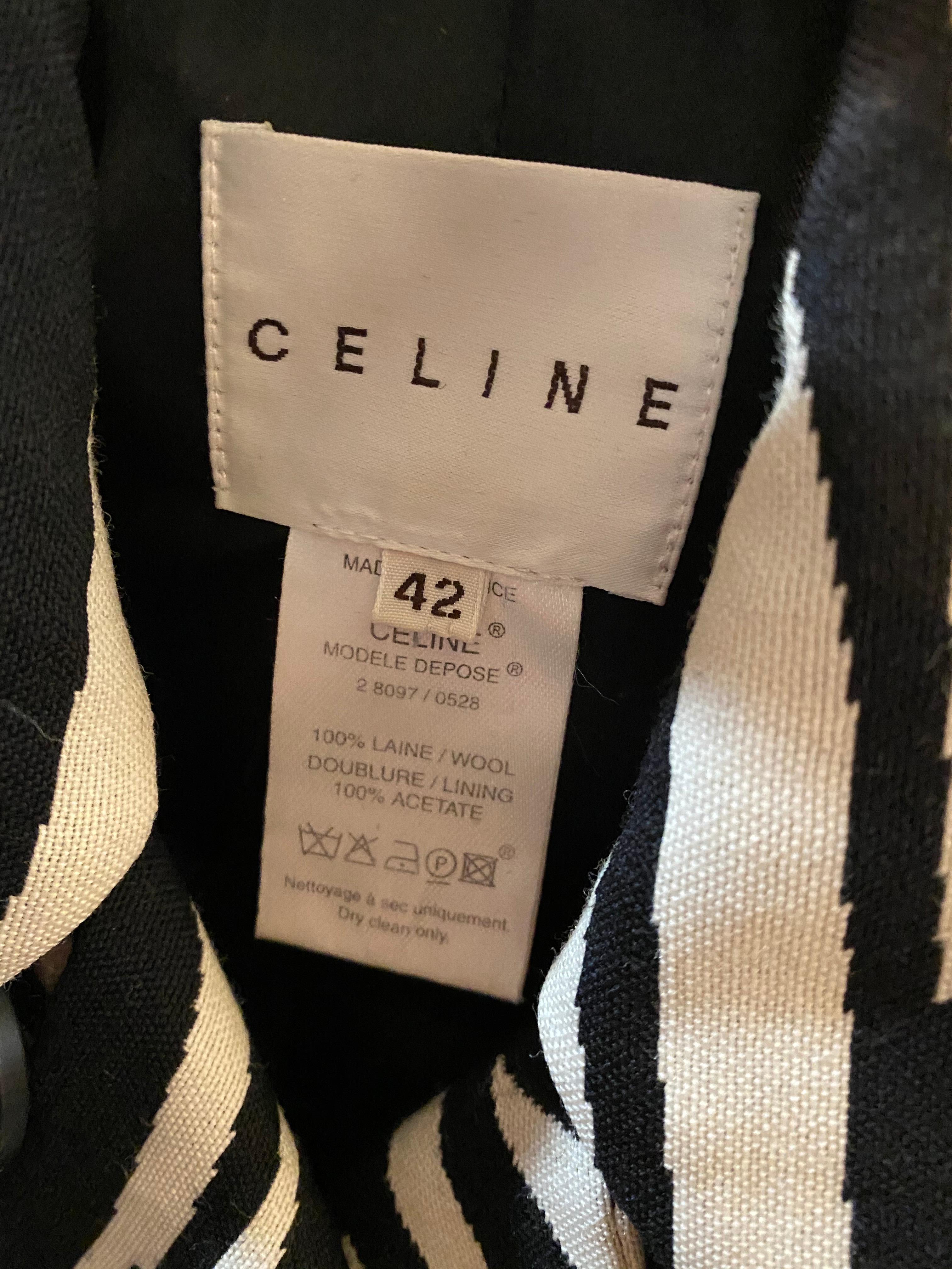 Women's Celine Black & White Zebra Print Coat