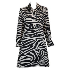 Celine Black & White Zebra Print Coat