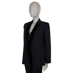 CELINE negro lana 2011 VELVET TRIM Blazer Chaqueta 40 M