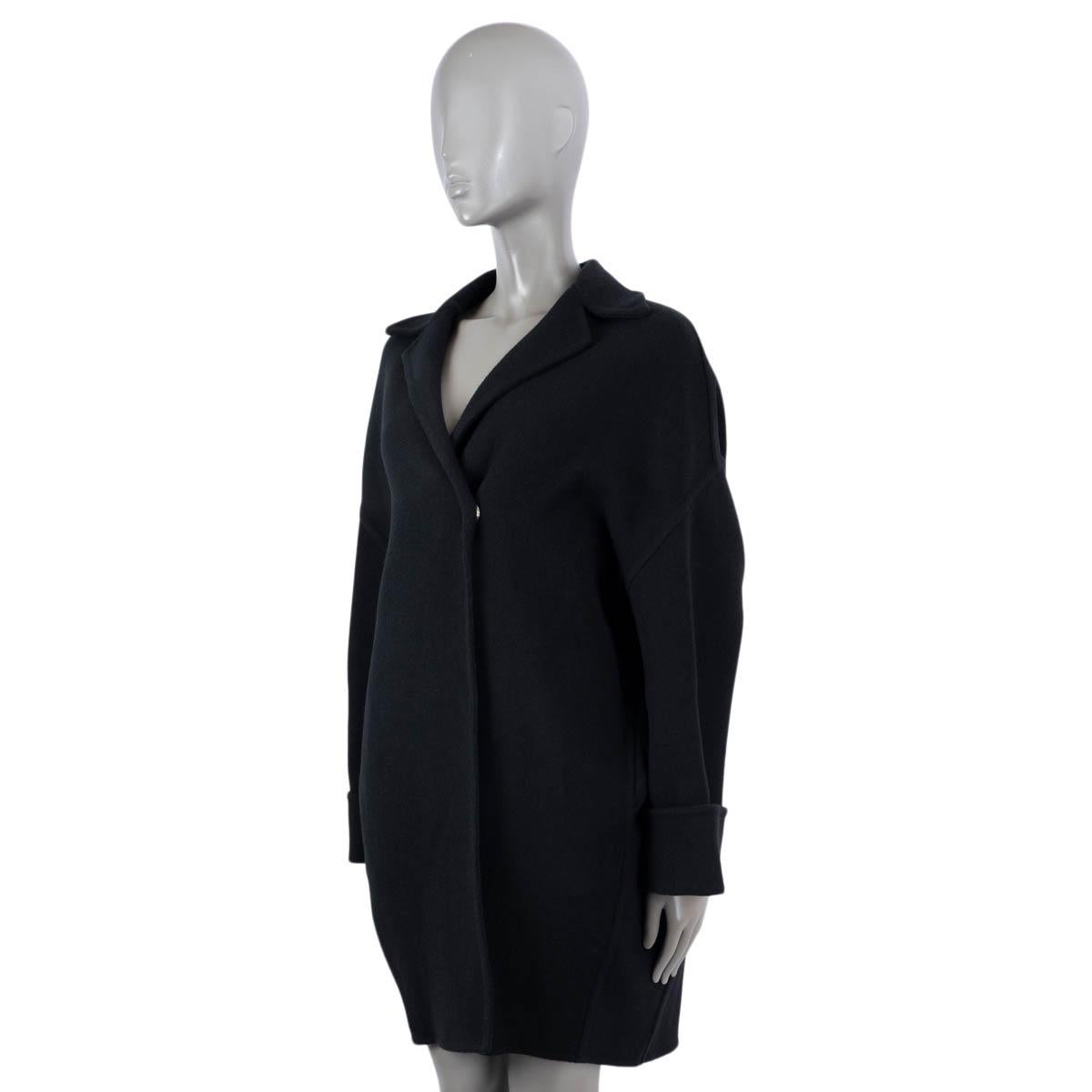 CELINE black wool 2014 COCOON Coat Jacket 34 XS In Excellent Condition In Zürich, CH