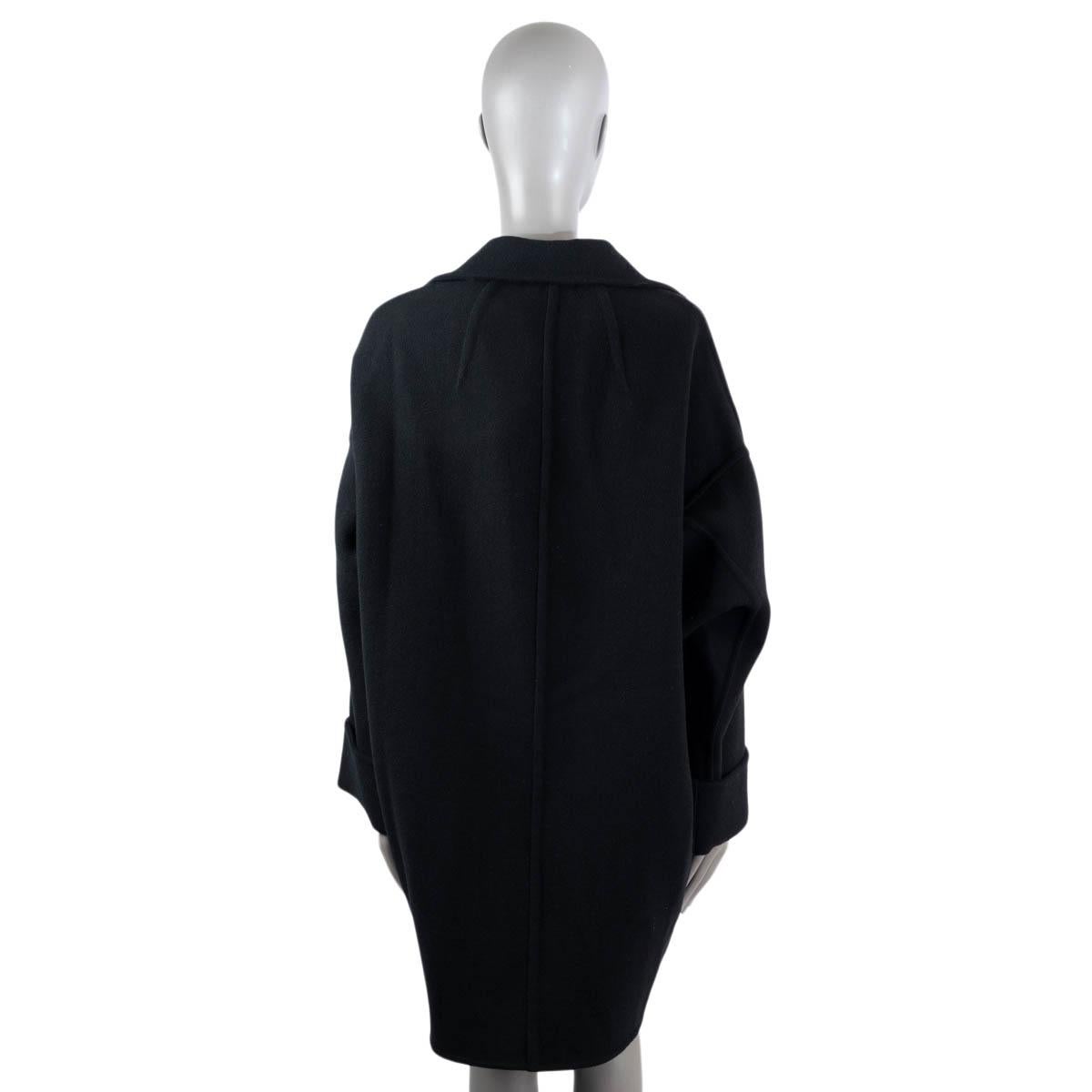 Women's CELINE black wool 2014 COCOON Coat Jacket 34 XS