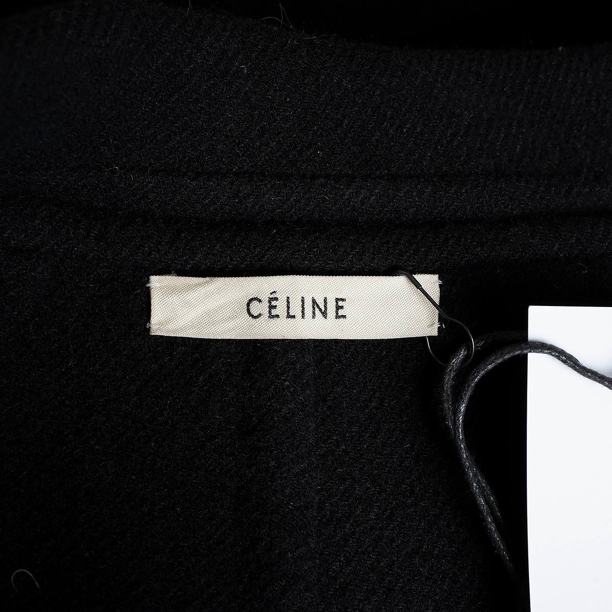CELINE black wool 2014 COCOON Coat Jacket 34 XS 2