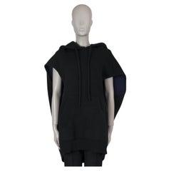 CELINE giacca in lana nera 2018 DOUBLE FACE HOODED PONCHO S