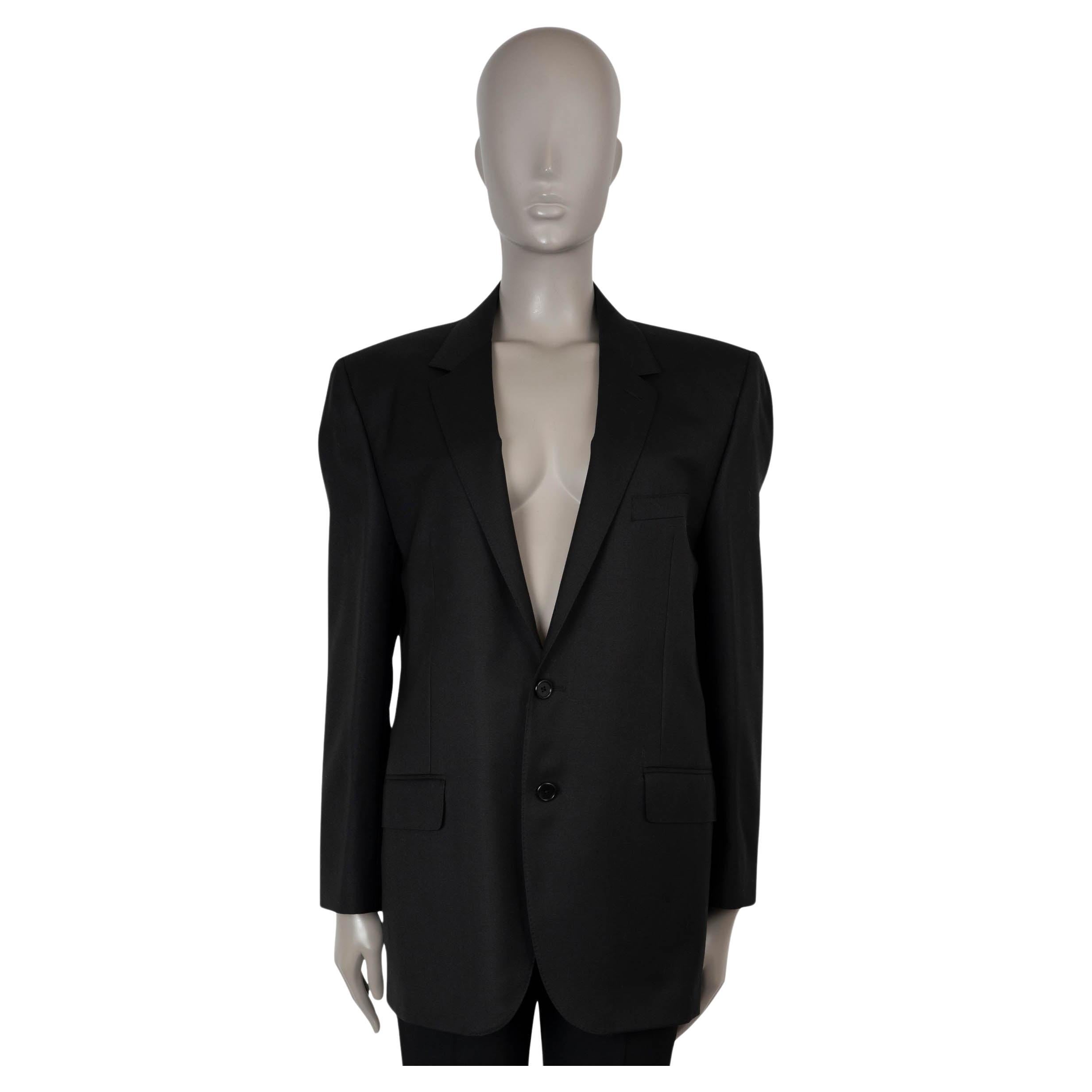 CELINE black wool 2021 BOYFRIEND Blazer Jacket 42 L