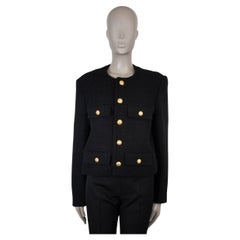 CELINE black wool 2022 CHASSEUR TWEED Jacket 44 XL CELINE black wool 2022 CHASSEUR TWEED Jacket 44 XL