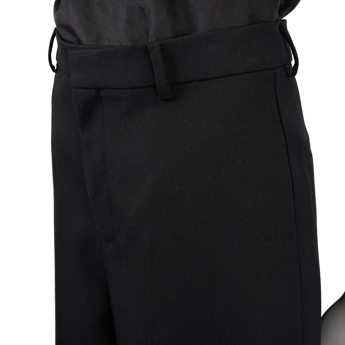 CELINE black wool blend 2020 WIDE LEG CULOTTES Pants 38 S For Sale 1