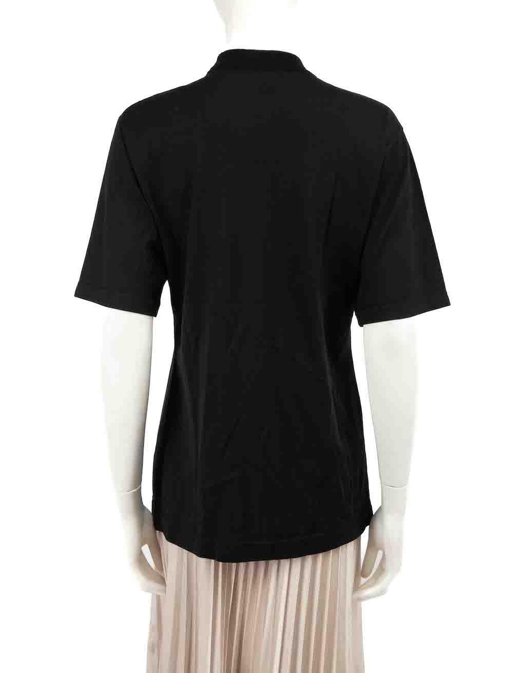 Céline Black Wool Crew Neck Logo Embroidered Top Size XL In Good Condition For Sale In London, GB