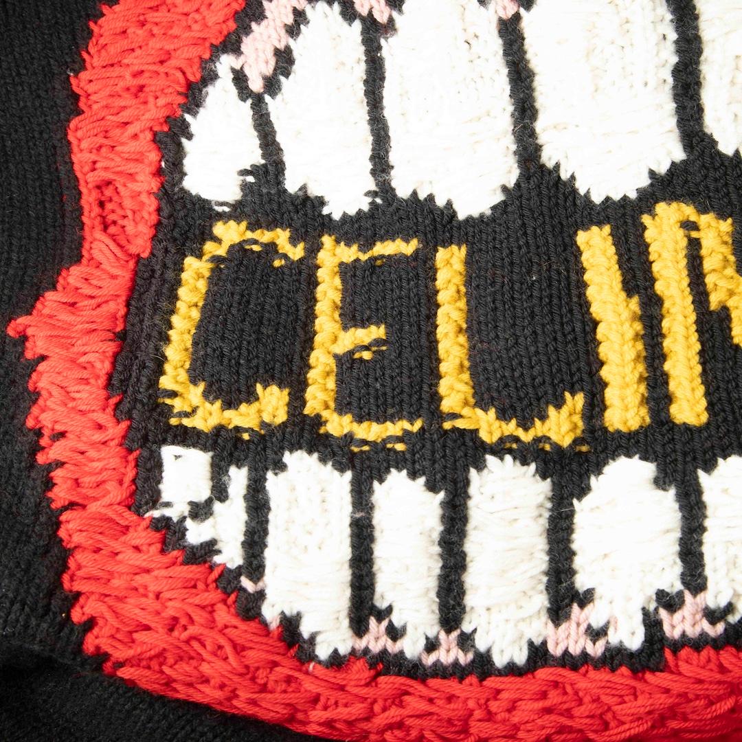 Céline Black Wool Knitted Mouth Sweater Size L In New Condition For Sale In London, GB