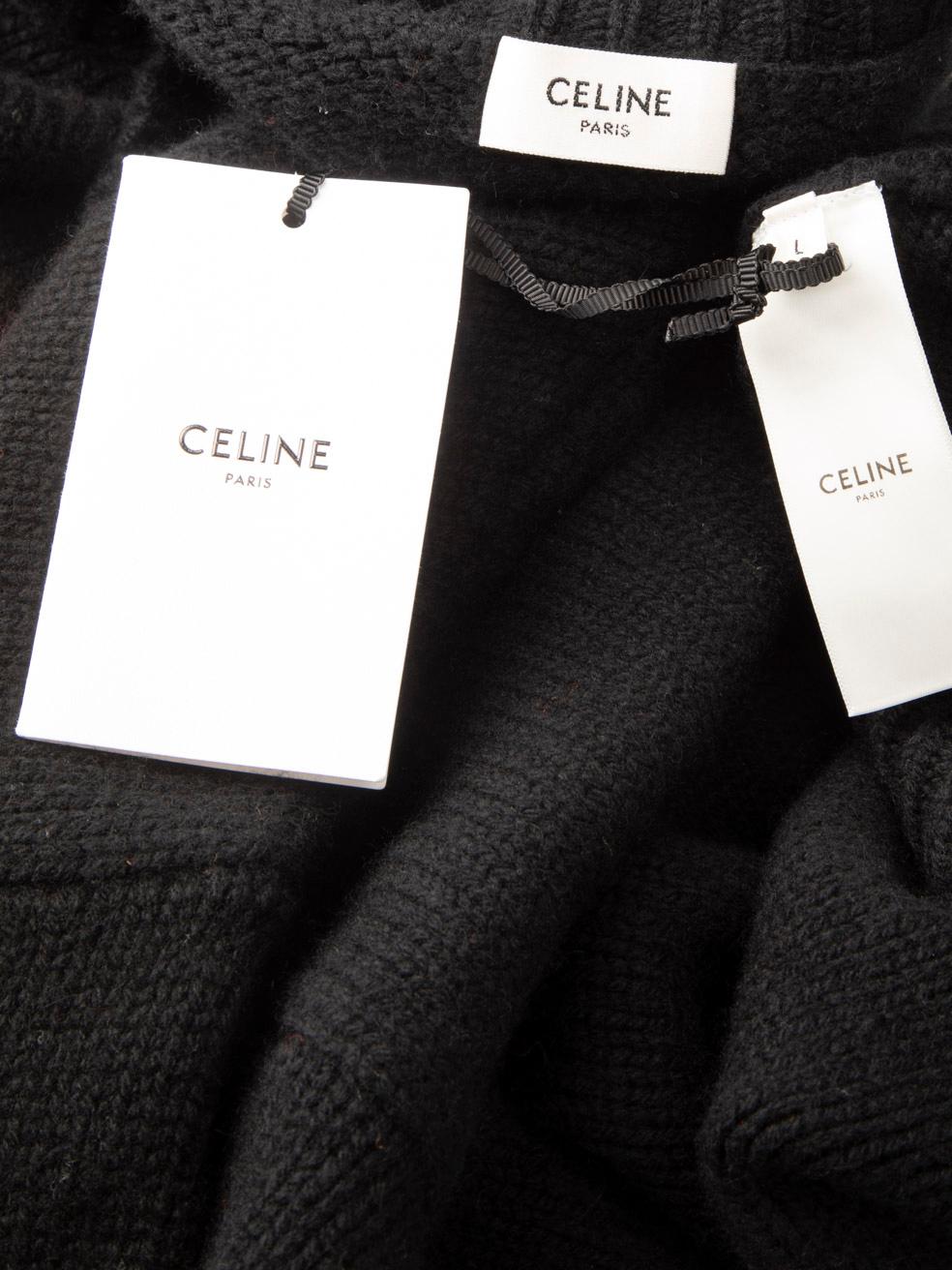 Céline Black Wool Knitted Mouth Sweater Size L For Sale 1