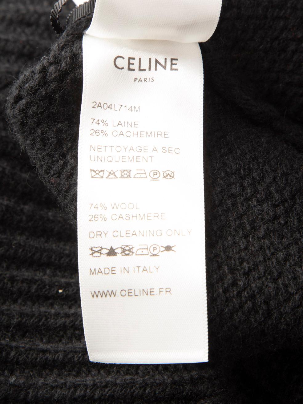 Céline Black Wool Knitted Mouth Sweater Size L For Sale 2