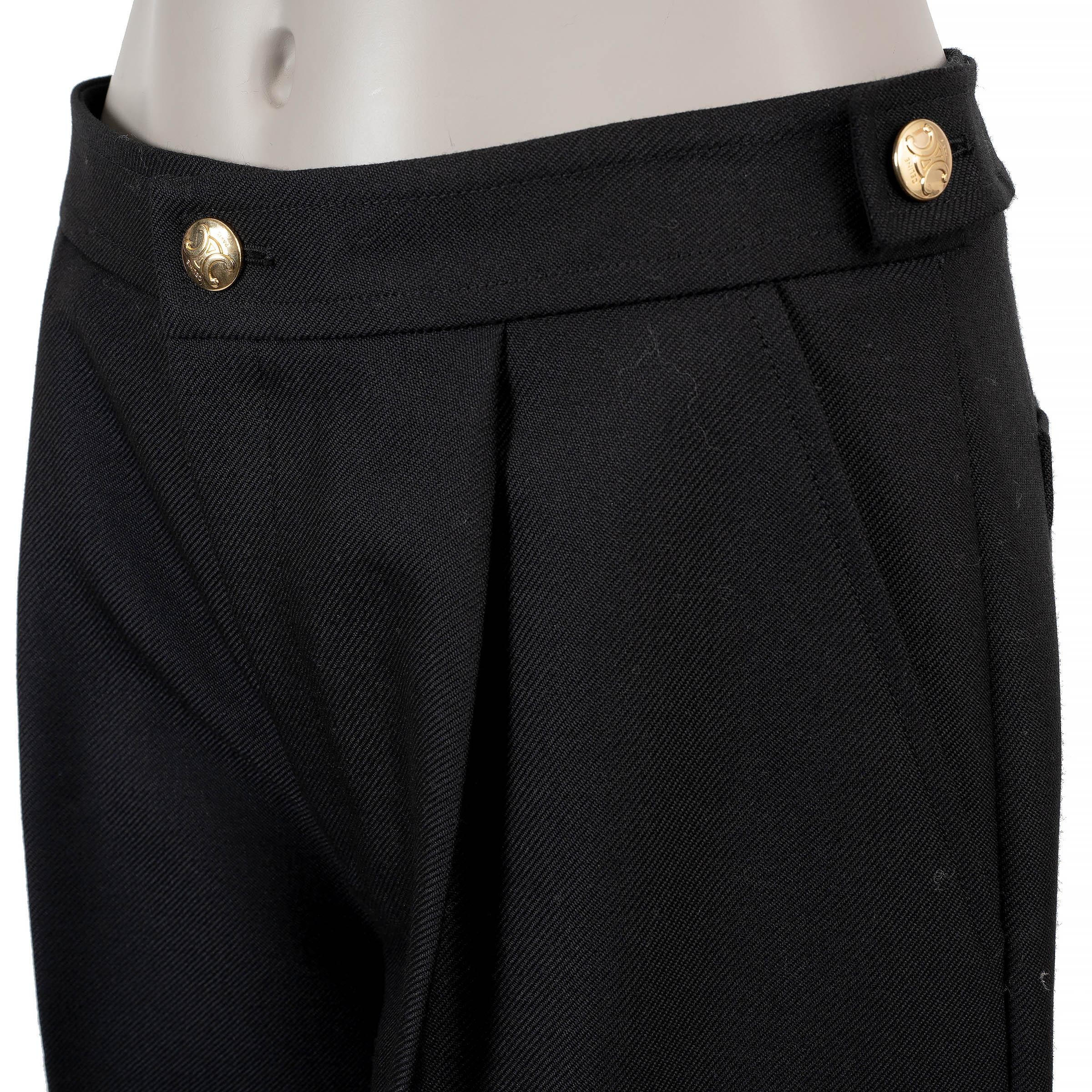 Celine - Pantalon large en laine et mohair 2024 TAILLAT noir 38 S Pour femmes en vente