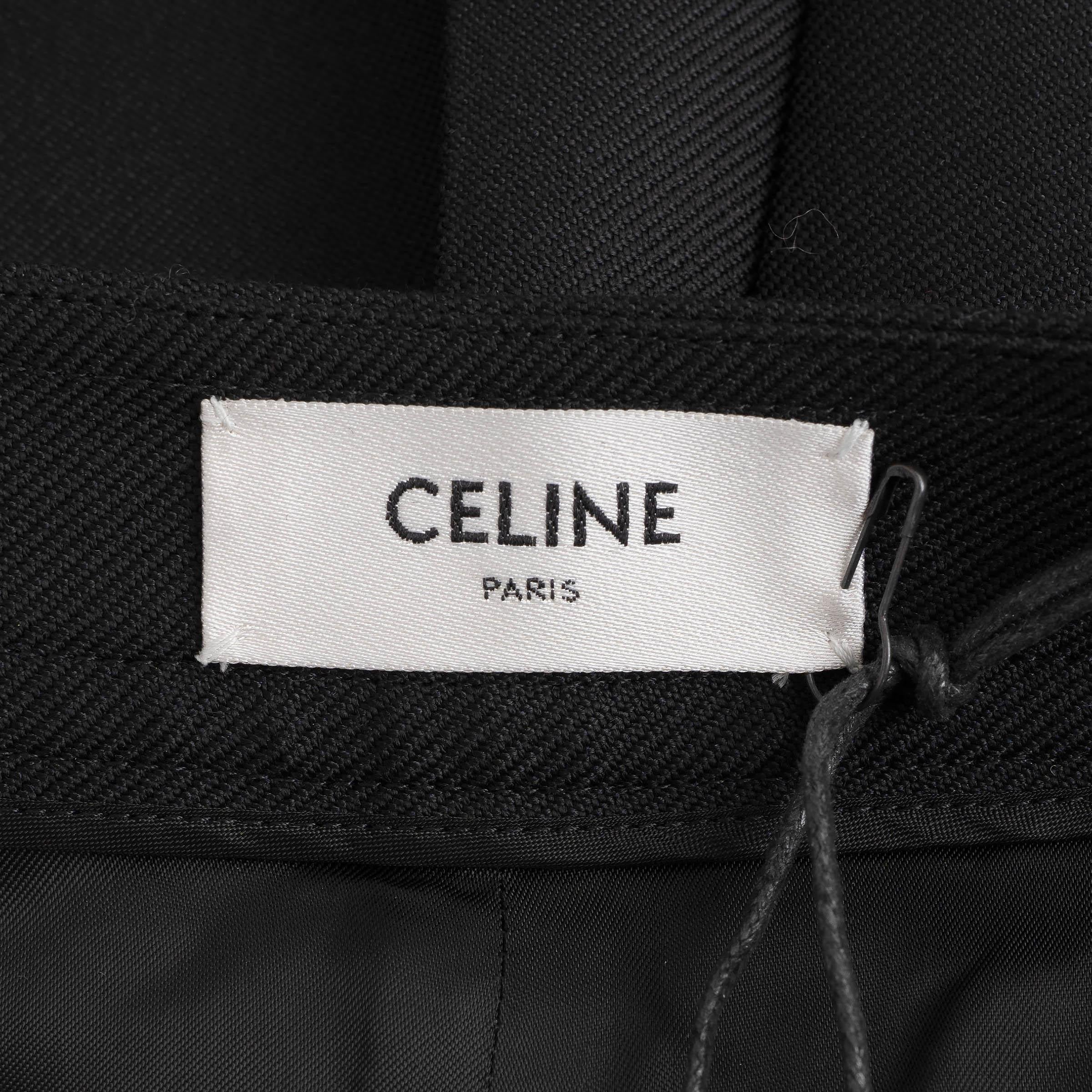 Celine - Pantalon large en laine et mohair 2024 TAILLAT noir 38 S en vente 1