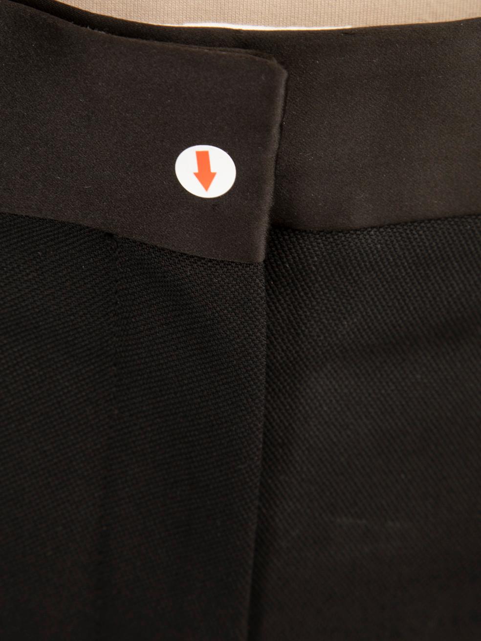Céline Black Wool Satin Trim Trousers Size XS For Sale 4