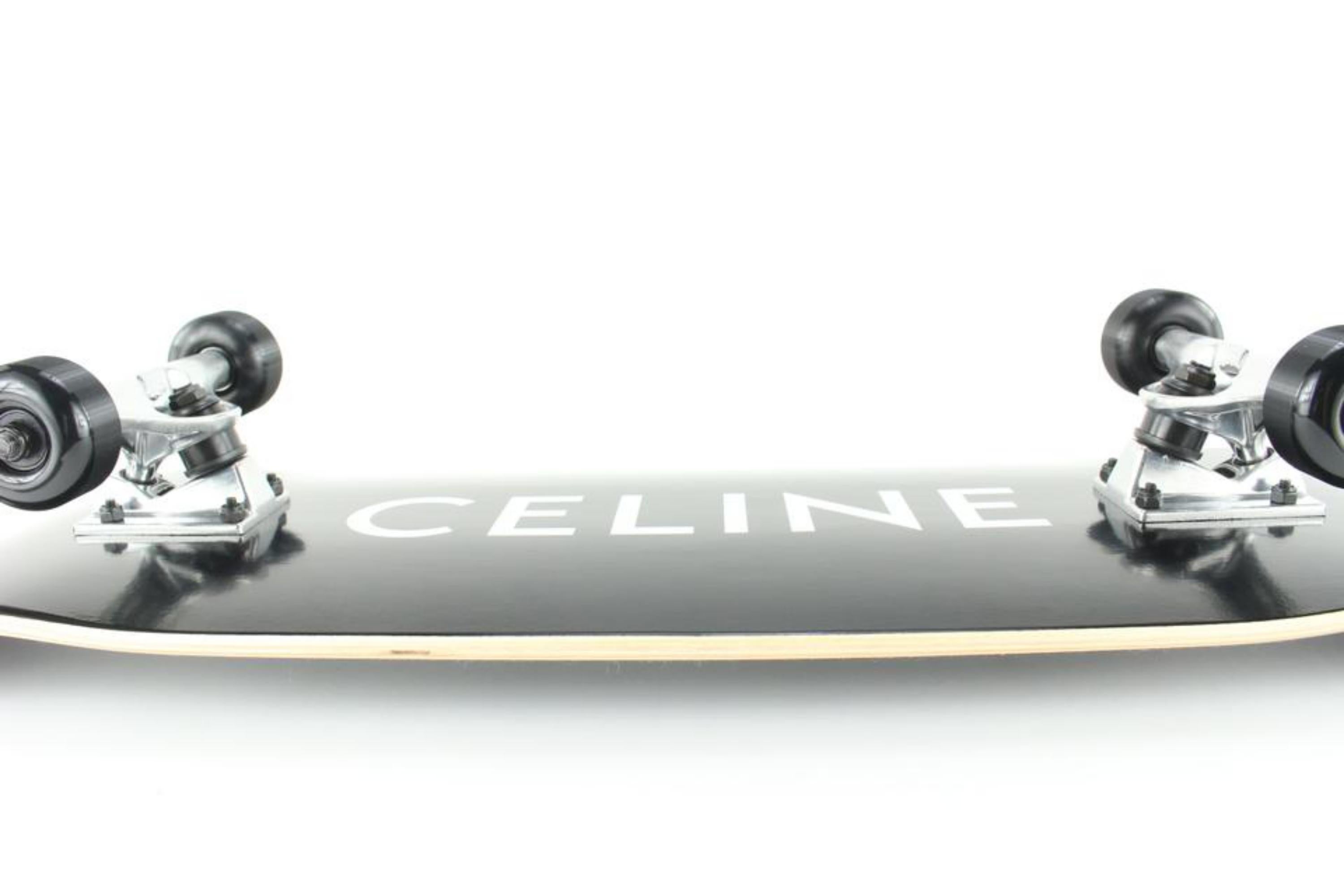 Céline Black x White Logo Skateboard 1CE1027 For Sale 3