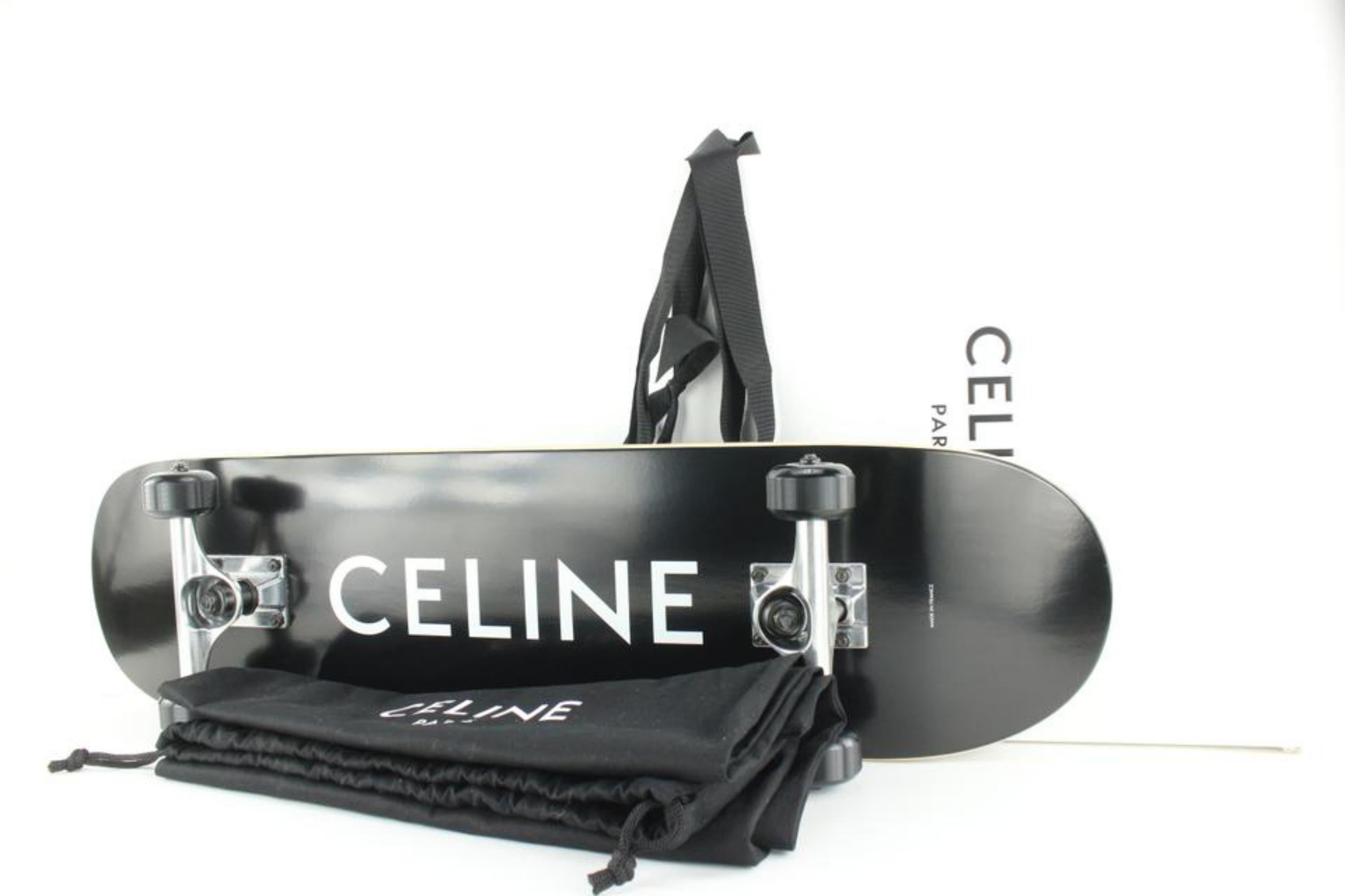 Céline Black x White Logo Skateboard 1CE1027 For Sale 1