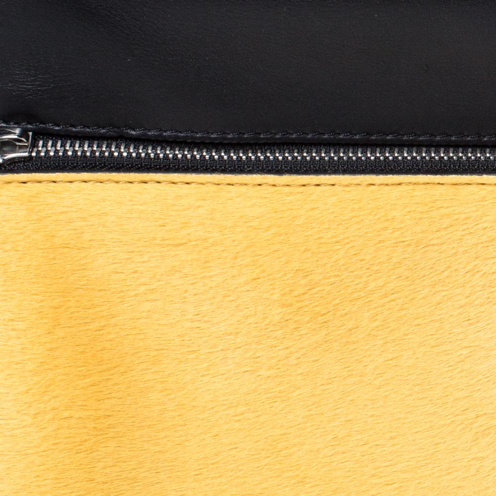 Celine Black/Yellow Calfhair and Leather Medium Edge Bag 1