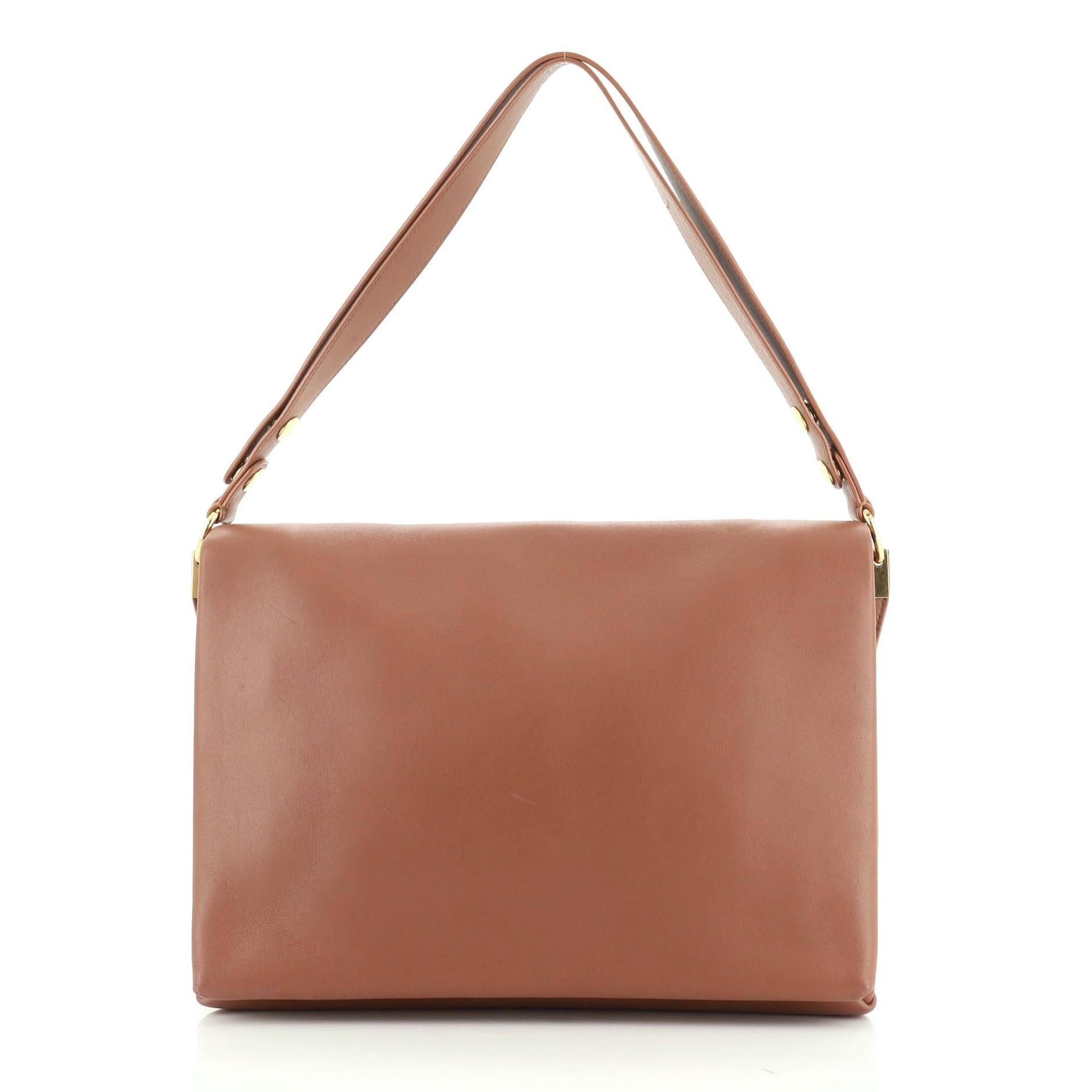 Brown Celine Blade Shoulder Bag Leather