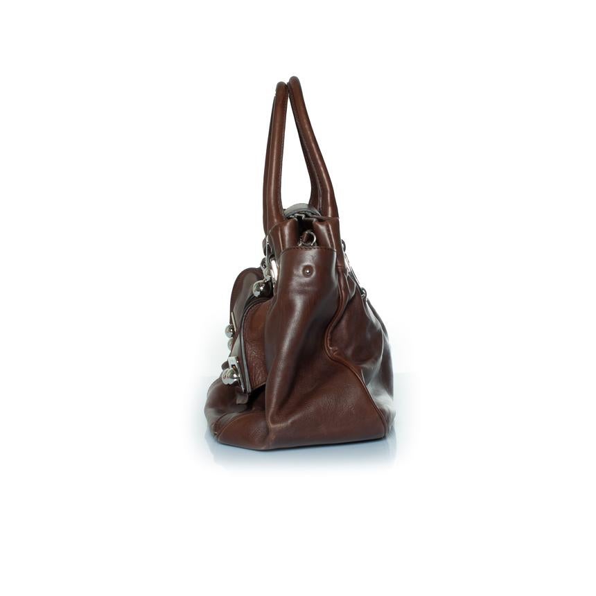 Celine, Blossom brown leather handbag For Sale 2