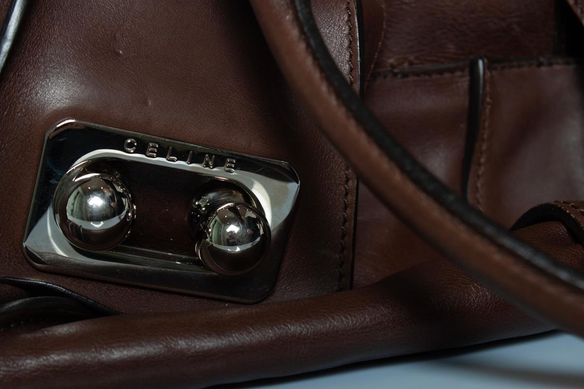 Celine, Blossom brown leather handbag For Sale 3