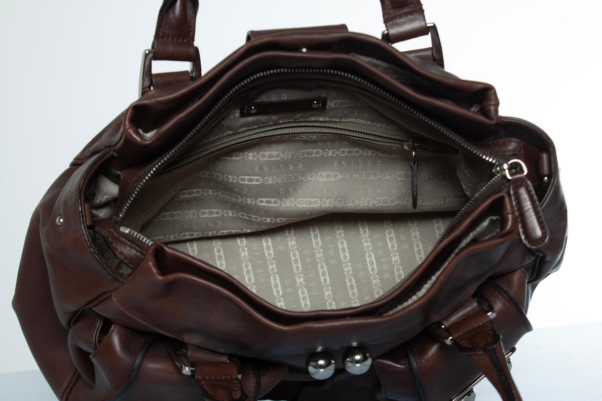 Celine, Blossom brown leather handbag For Sale 4