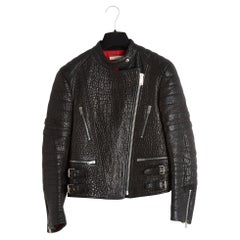Céline Blouson FR40 Phoebe Philo Giacca Biker in Pelle Nera UK12 US10 Celine