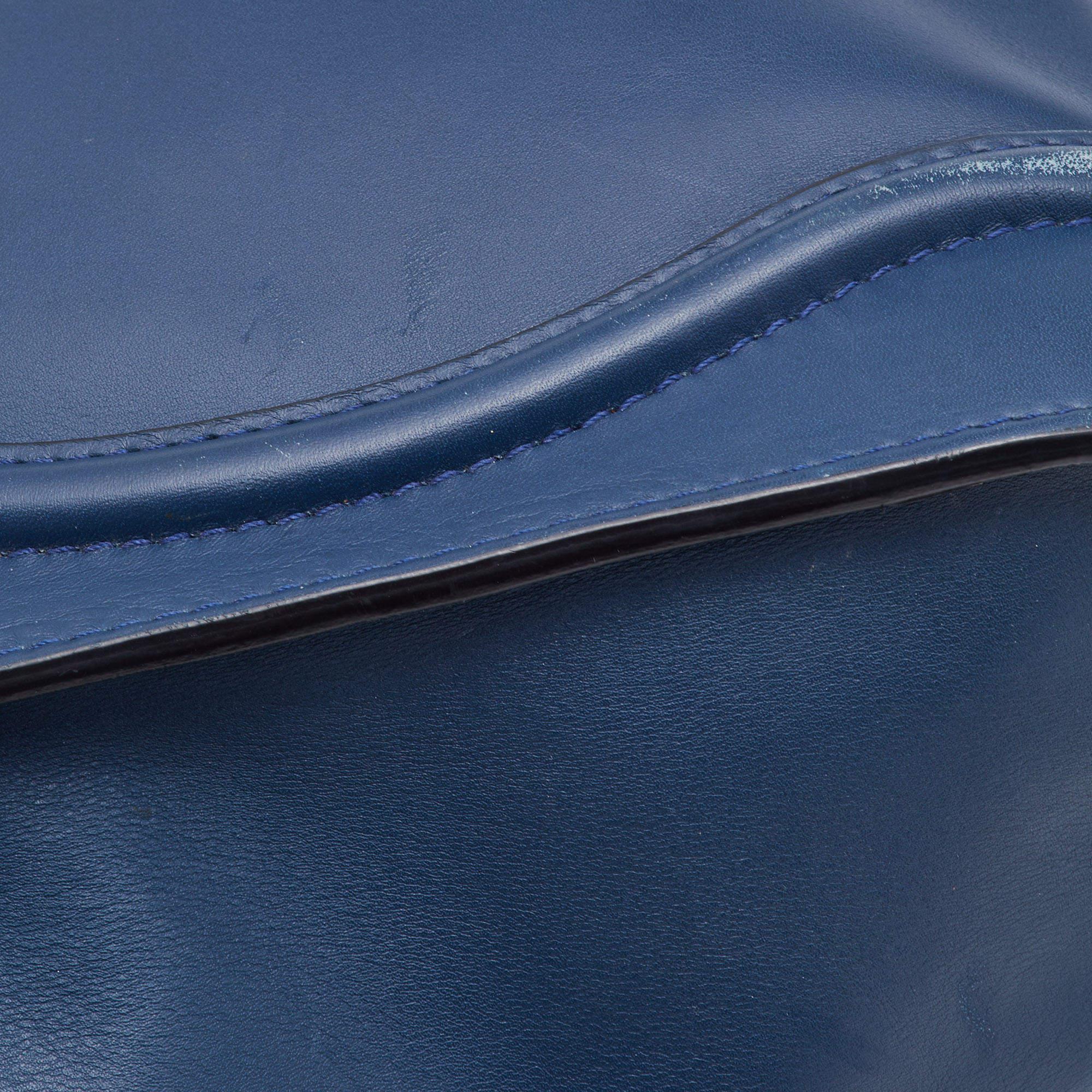 Celine Blue/Black Leather Micro Luggage Tote 6