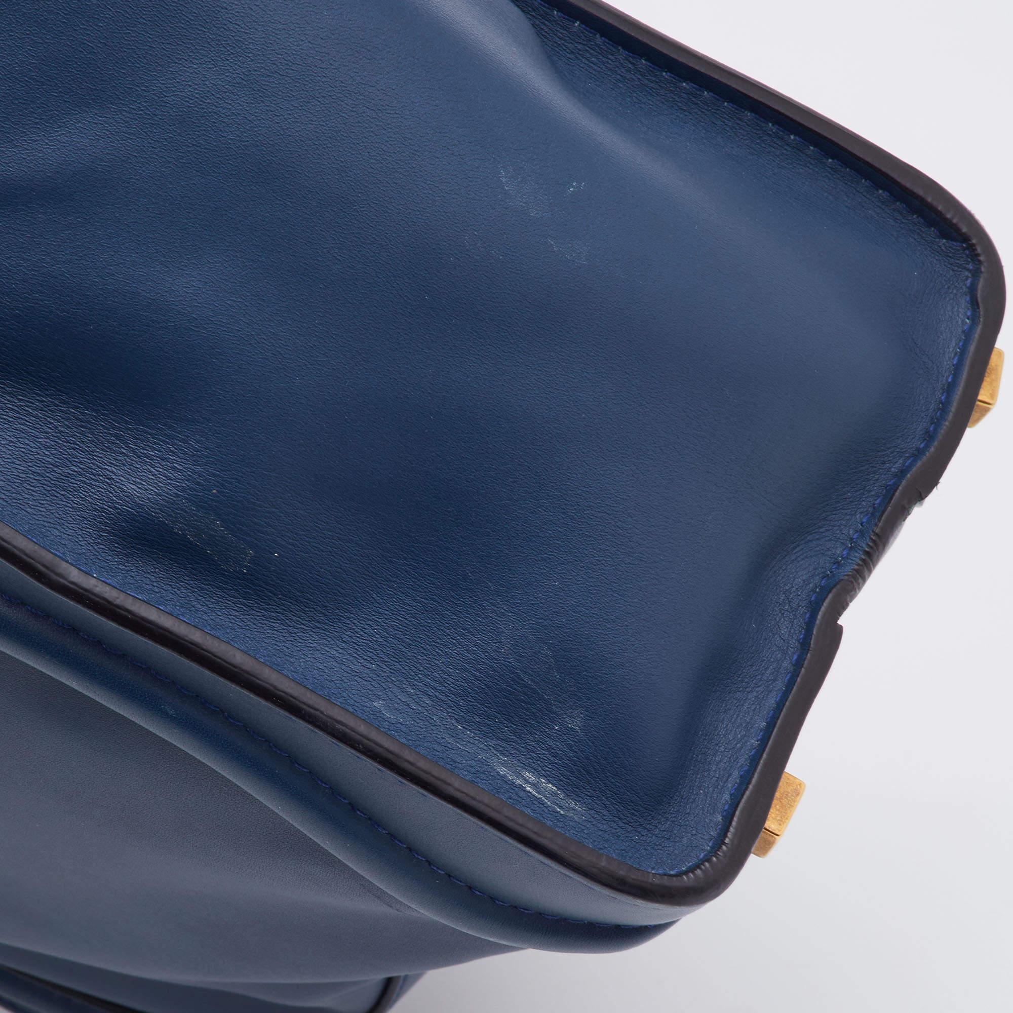 Celine Blue/Black Leather Micro Luggage Tote 7