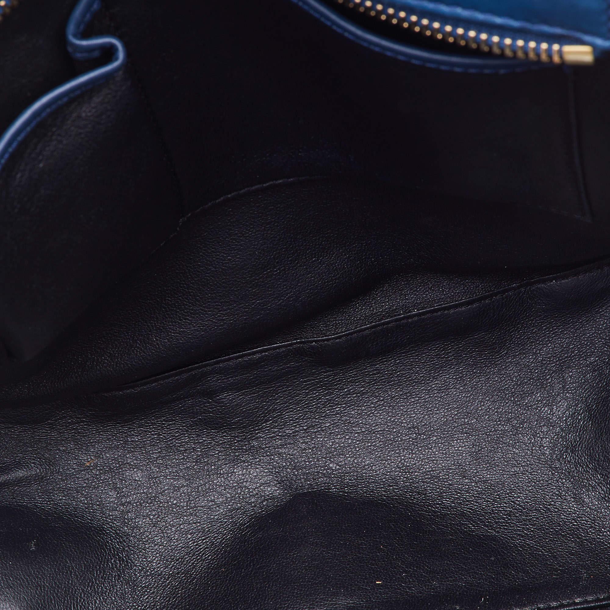Celine Blue/Black Leather Micro Luggage Tote 9