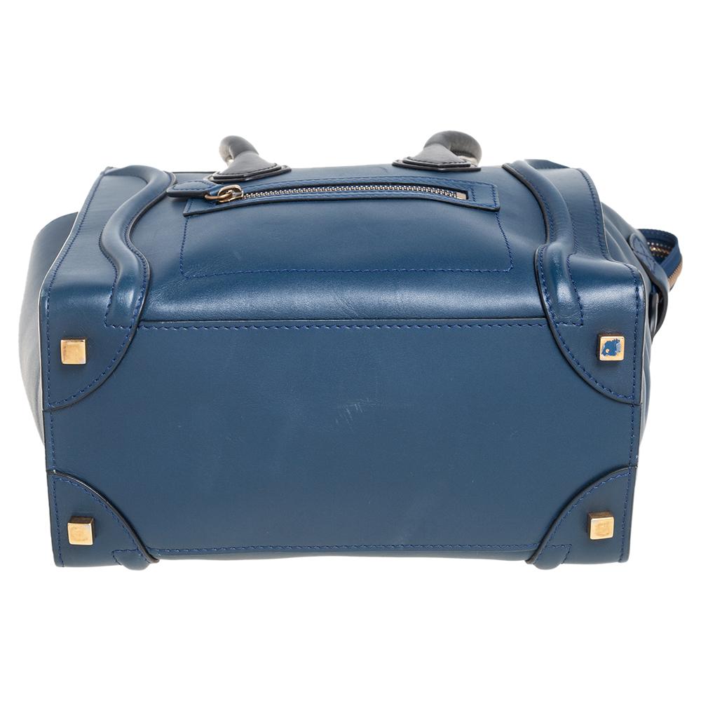 micro luggage handbag in smooth calfskin black