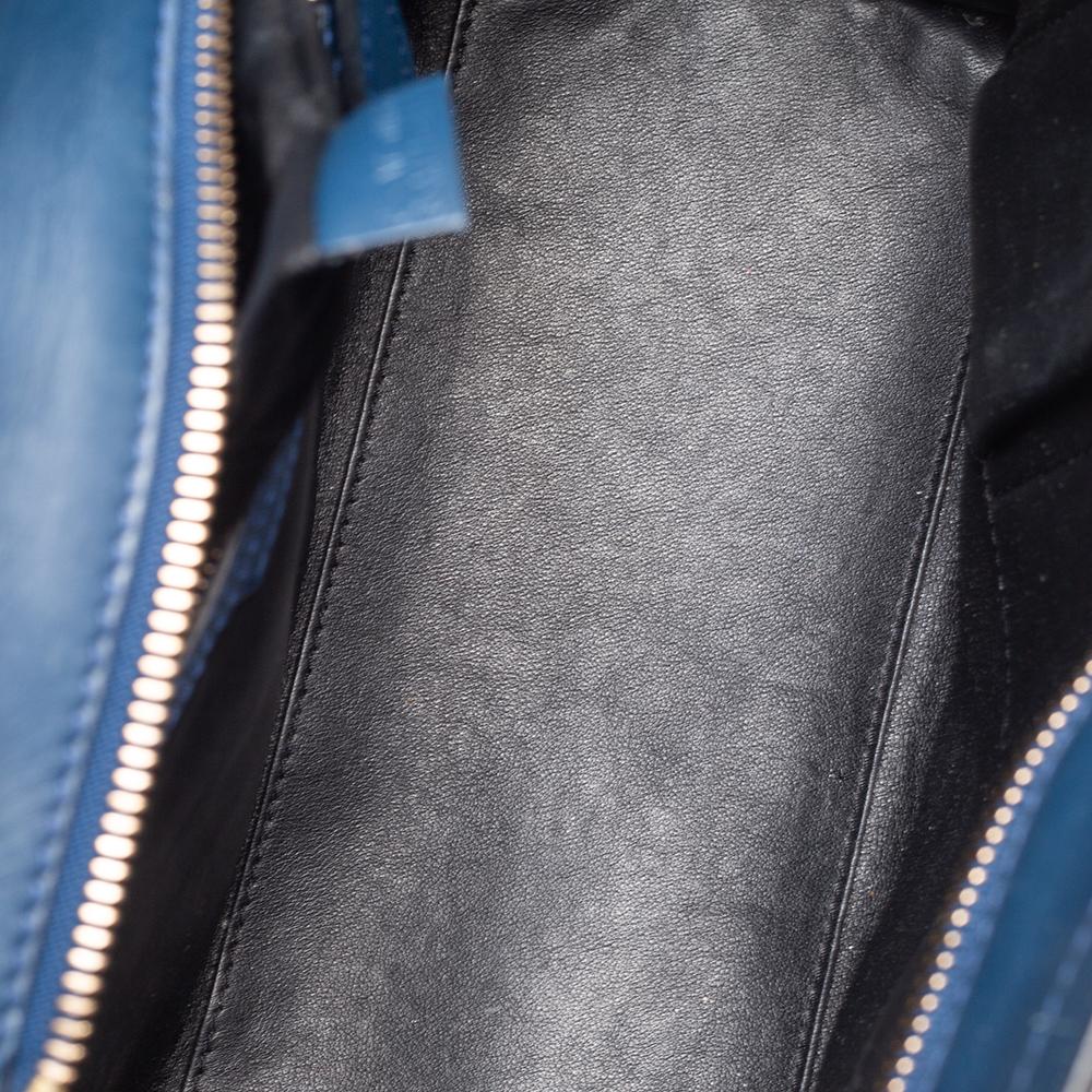 Celine Blue/Black Leather Micro Luggage Tote In Good Condition In Dubai, Al Qouz 2