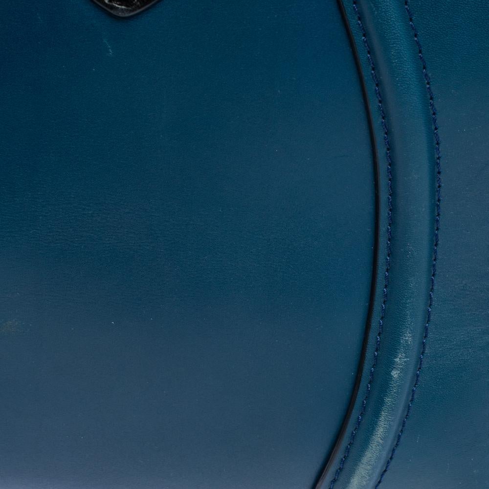 Celine Blue/Black Leather Mini Luggage Tote 7