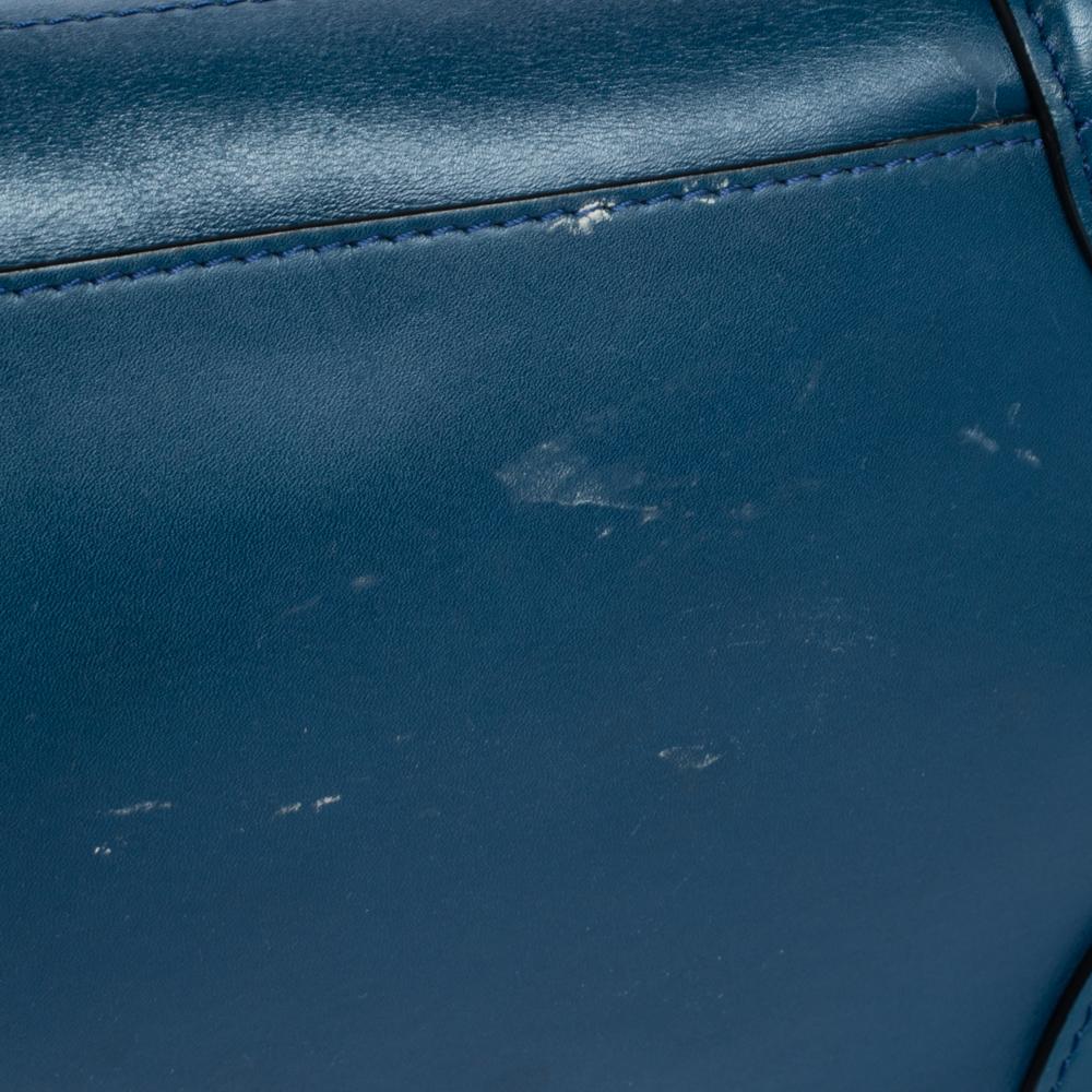 Celine Blue/Black Leather Mini Luggage Tote 9