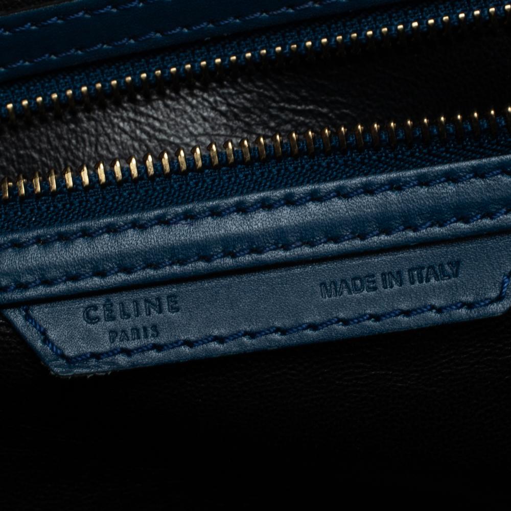 Celine Blue/Black Leather Mini Luggage Tote 10