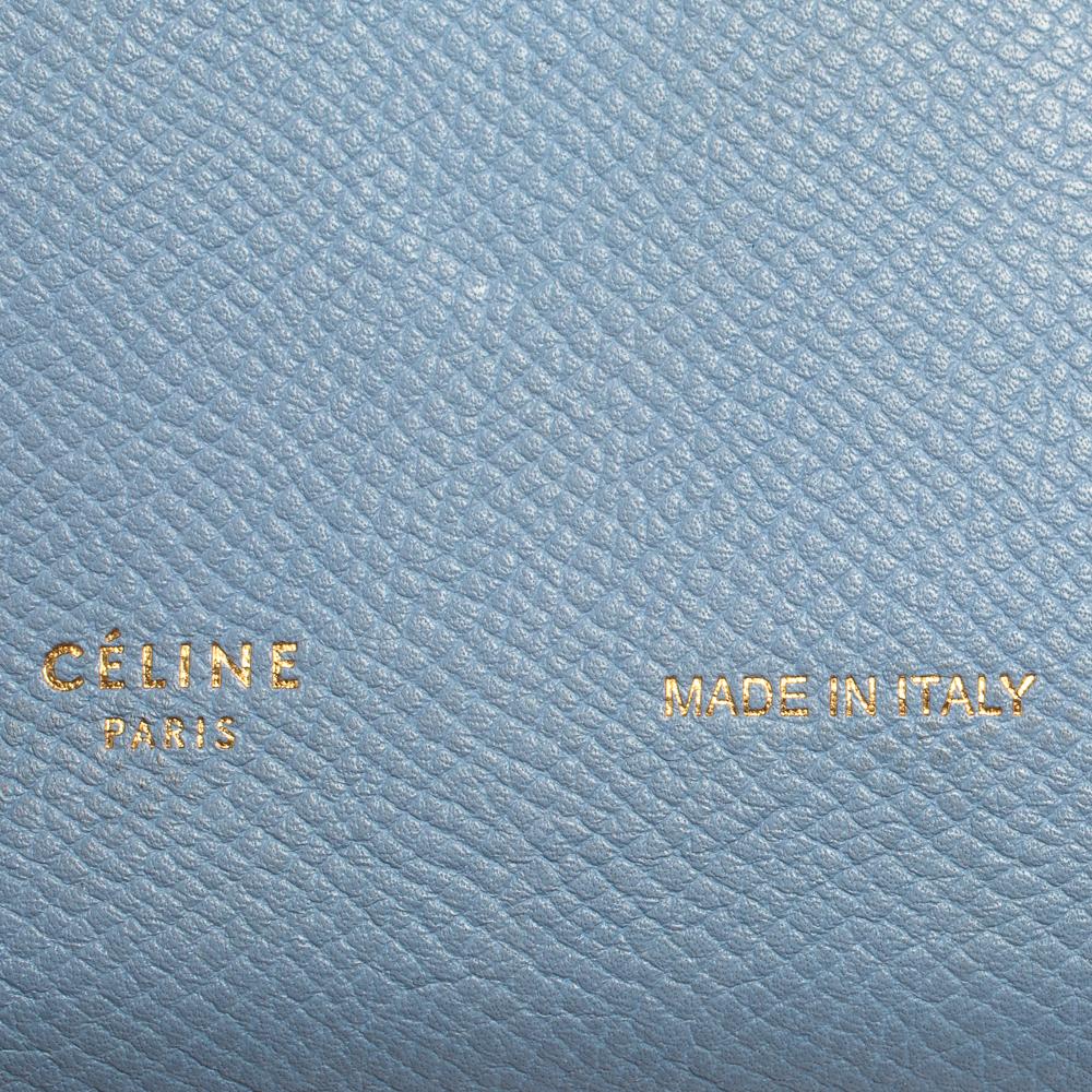 Celine Blue/Brown Leather Multifunction Strap Wallet 3