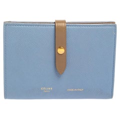 Celine Blue/Brown Leather Multifunction Strap Wallet
